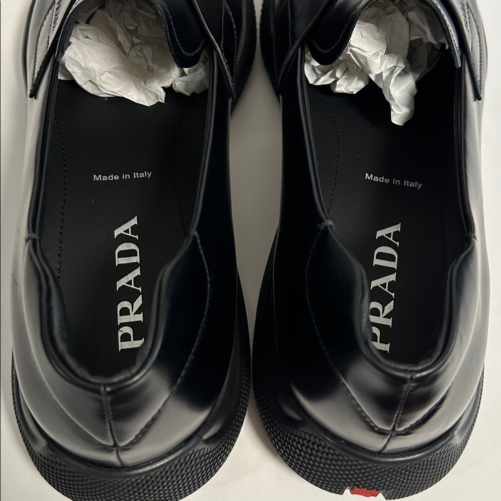 Prada Men's Classic Black Slip-On Loafers - Picture 9 of 17